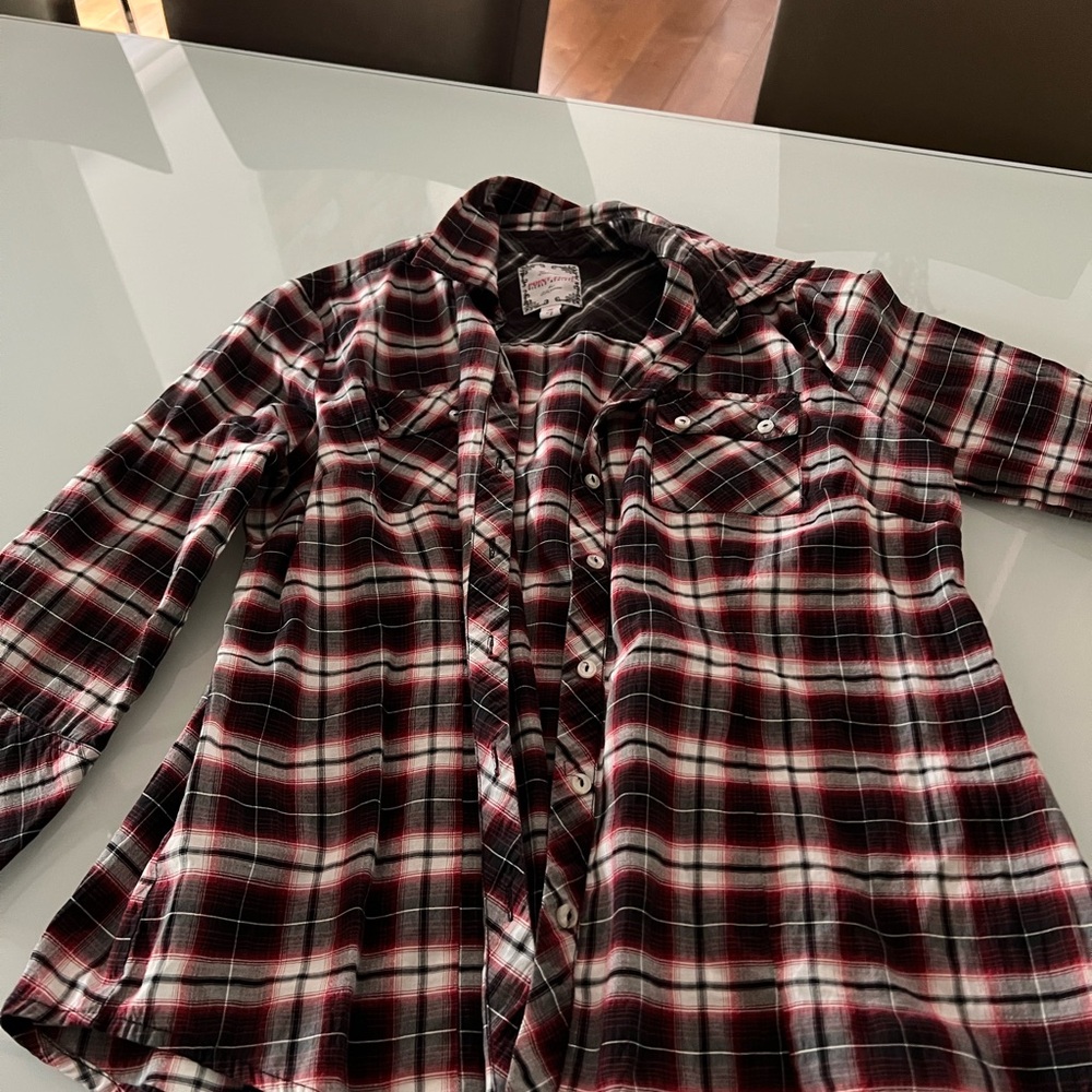 Plaid Button-Up Shirt